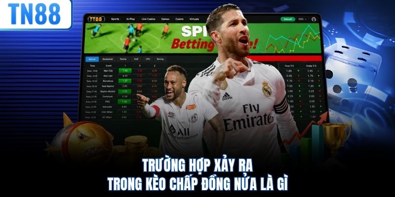 Trường hợp xảy ra trong kèo chấp đồng nửa là gì